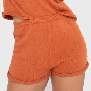 Callahan Winona Cuffed Nubby Knit Shorts in Burnt Orange size Small